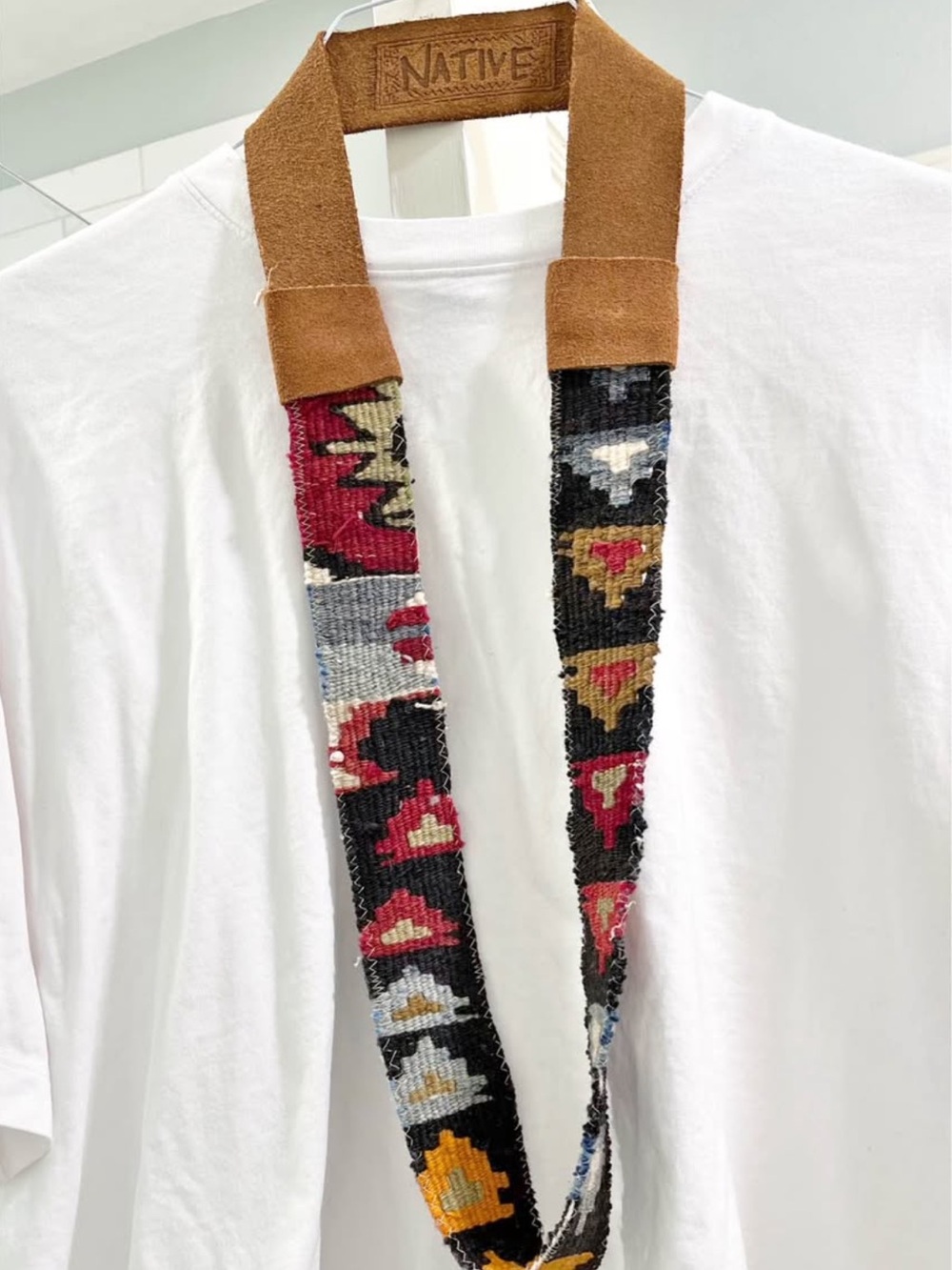 Handwoven Native ‘Skinny’ Necklace with Suede